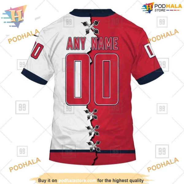 Custom Mix Jersey 2023 Style NHL Washington Capitals Hoodie 3D