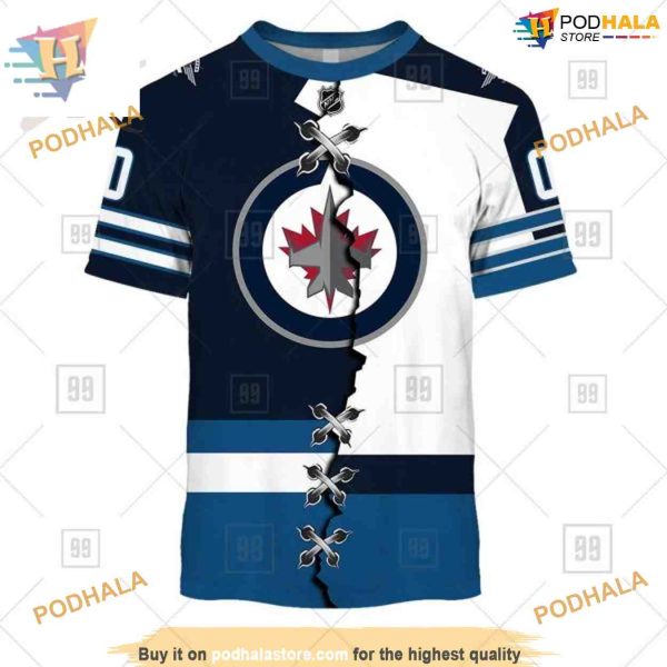 Custom Mix Jersey 2023 Style NHL Winnipeg Jets Hoodie 3D Shirt