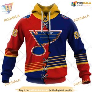 Custom Mix Retro Jersey Style NHL St Louis Blues Hoodie 3D Sweatshirt 1