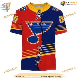 Custom Mix Retro Jersey Style NHL St Louis Blues Hoodie 3D Sweatshirt 2