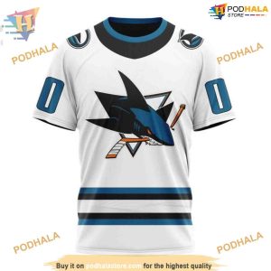 Custom NHL San Jose Sharks Hoodie 3D 2023 Away Kits Shirt 3
