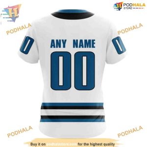 Custom NHL San Jose Sharks Hoodie 3D 2023 Away Kits Shirt 4