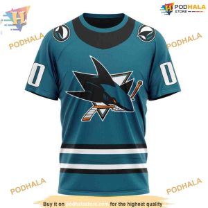 Custom NHL San Jose Sharks Hoodie 3D 2023 Home Kits Shirt 3