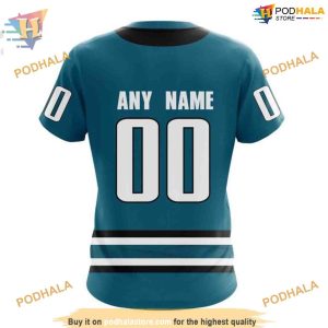 Custom NHL San Jose Sharks Hoodie 3D 2023 Home Kits Shirt 4