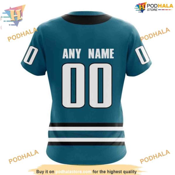 Custom NHL San Jose Sharks Hoodie 3D, 2023 Home Kits Shirt