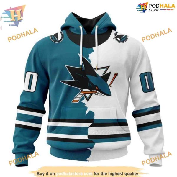 Custom NHL San Jose Sharks Hoodie 3D, 2023 Home Mix Away Shirt