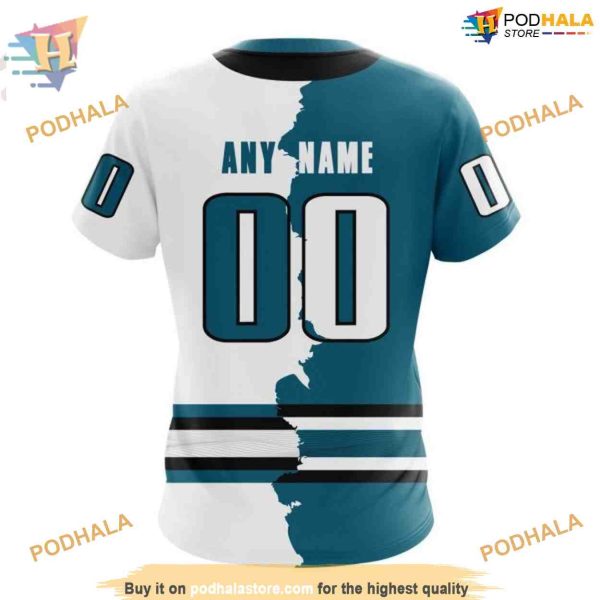 Custom NHL San Jose Sharks Hoodie 3D, 2023 Home Mix Away Shirt