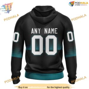 Custom NHL San Jose Sharks Hoodie 3D Black And Gradient Design Shirt 2