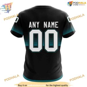 Custom NHL San Jose Sharks Hoodie 3D Black And Gradient Design Shirt 4