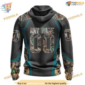 Custom NHL San Jose Sharks Hoodie 3D Camo Hunting Design Tshirts Shirt 2