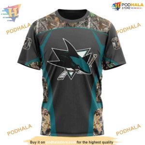 Custom NHL San Jose Sharks Hoodie 3D Camo Hunting Design Tshirts Shirt 3