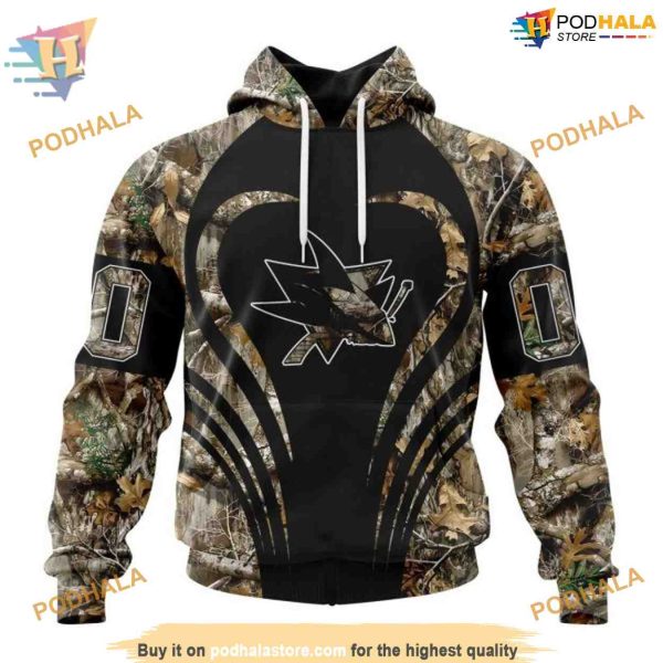 Custom NHL San Jose Sharks Hoodie 3D, Camo Hunting Shirt