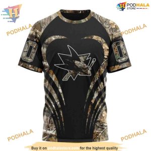 Custom NHL San Jose Sharks Hoodie 3D Camo Hunting Shirt 3