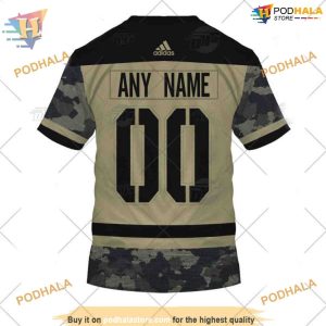Custom NHL San Jose Sharks Hoodie 3D Camo Military Practice Jersey Shirt 2