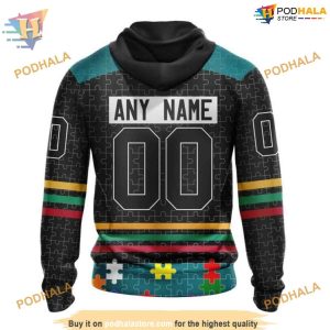 Custom NHL San Jose Sharks Hoodie 3D Design Autism Concept Shirt 2