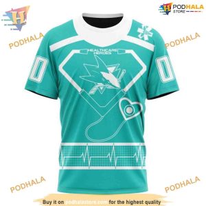 Custom NHL San Jose Sharks Hoodie 3D Design Honoring Healthcare Heroes Shirt 3