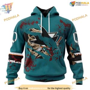 Custom NHL San Jose Sharks Hoodie 3D, Design Jersey Halloween Shirt
