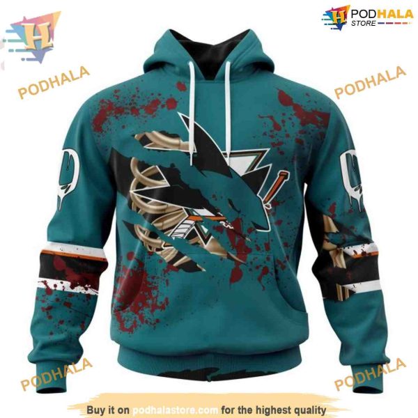 Custom NHL San Jose Sharks Hoodie 3D, Design Jersey Halloween Shirt
