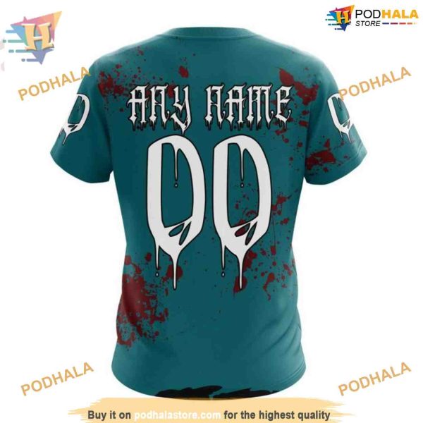Custom NHL San Jose Sharks Hoodie 3D, Design Jersey Halloween Shirt