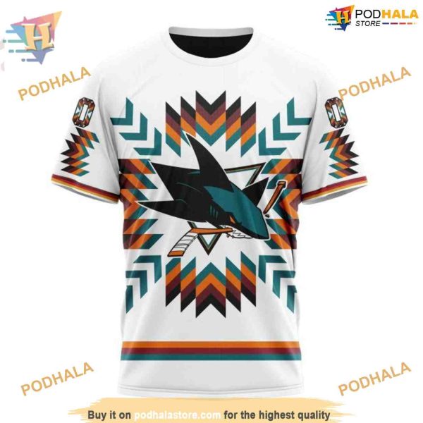 Custom NHL San Jose Sharks Hoodie 3D, Design With Native Pattern Shirt