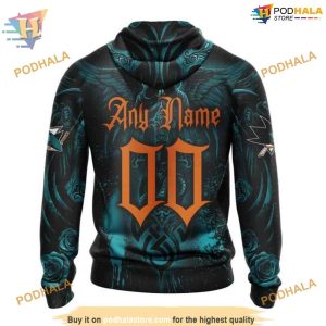 Custom NHL San Jose Sharks Hoodie 3D Design With Skull Art Shirt 2