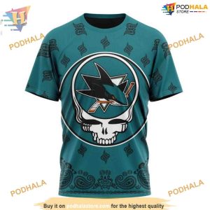 Custom NHL San Jose Sharks Hoodie 3D Grateful Dead Design Shirt 3