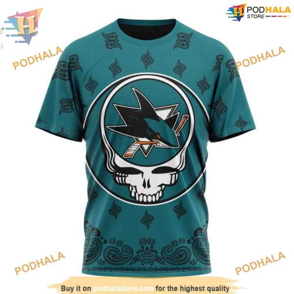 Custom NHL San Jose Sharks Hoodie 3D, Grateful Dead Design Shirt