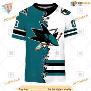 Custom NHL San Jose Sharks Hoodie 3D Mix Jersey 2023 Style Shirt 2