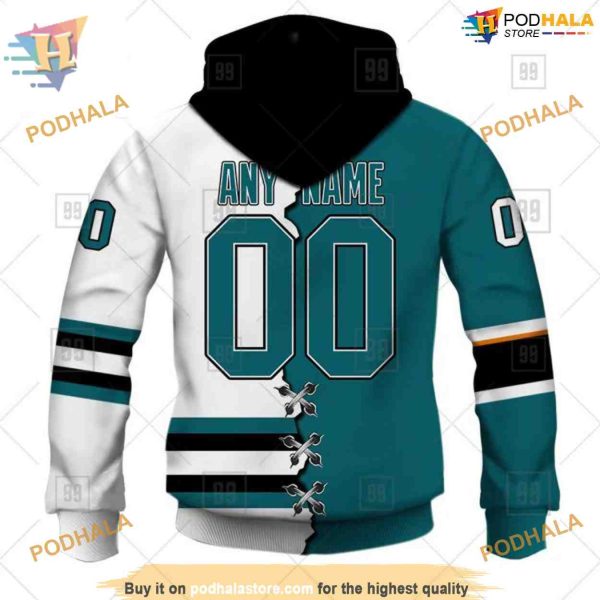 Custom NHL San Jose Sharks Hoodie 3D, Mix Jersey 2023 Style Shirt