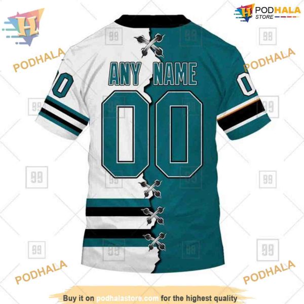 Custom NHL San Jose Sharks Hoodie 3D, Mix Jersey 2023 Style Shirt