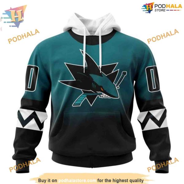 Custom NHL San Jose Sharks Hoodie 3D, New Gradient Series Concept Shirt