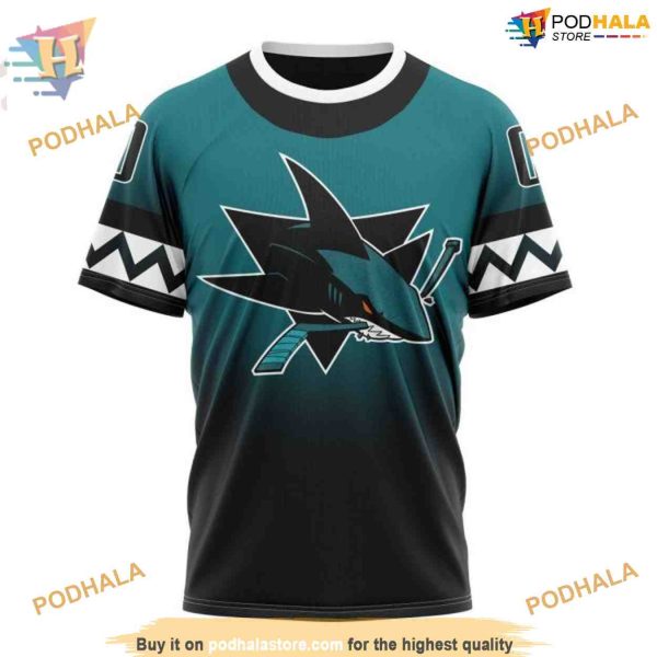 Custom NHL San Jose Sharks Hoodie 3D, New Gradient Series Concept Shirt