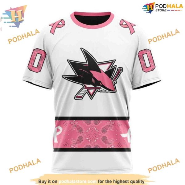 Custom NHL San Jose Sharks Hoodie 3D, OCTOBER WE WEAR PINK BREAST CANCER Shirt