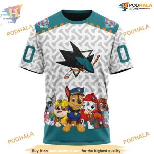 Custom NHL San Jose Sharks Hoodie 3D PawPatrol Design Shirt 3