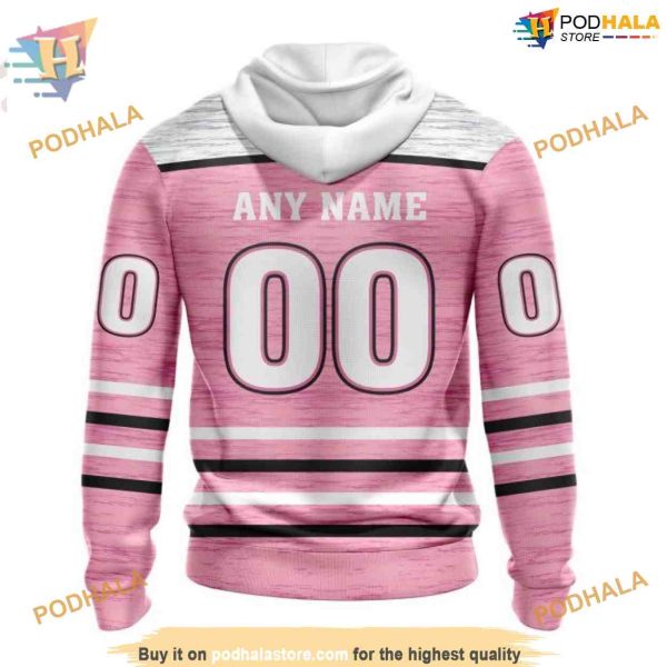 Custom NHL San Jose Sharks Hoodie 3D, Pink Fight Breast Cancer Design Shirt