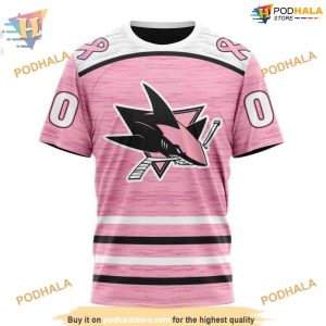 Custom NHL San Jose Sharks Hoodie 3D Pink Fight Breast Cancer Design Shirt 3
