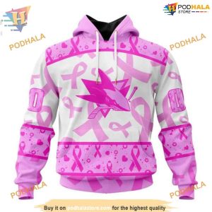 Custom NHL San Jose Sharks Hoodie 3D, Pink October Breast Cancer Awareness Month Shirt