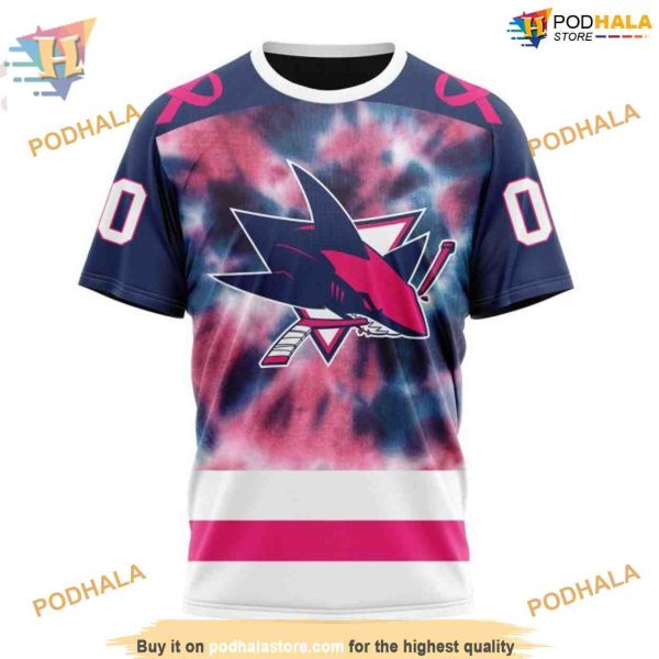 Custom NHL San Jose Sharks Hoodie 3D, Pink October Fight Breast Cancer Shirt