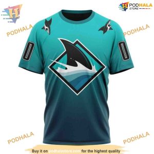 Custom NHL San Jose Sharks Hoodie 3D Retro Gradient Design Shirt 3