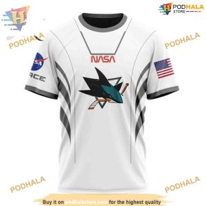 Custom NHL San Jose Sharks Hoodie 3D Space Force NASA Astronaut Design Shirt 3