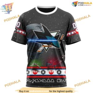 Custom NHL San Jose Sharks Hoodie 3D Star Wars Design Shirt 3