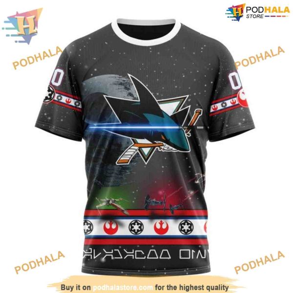 Custom NHL San Jose Sharks Hoodie 3D, Star Wars Design Shirt