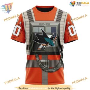 Custom NHL San Jose Sharks Hoodie 3D Star Wars Rebel Pilot Design Shirt 3