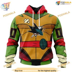 Custom NHL San Jose Sharks Hoodie 3D, Teenage Mutant Ninja Turtles Design Shirt