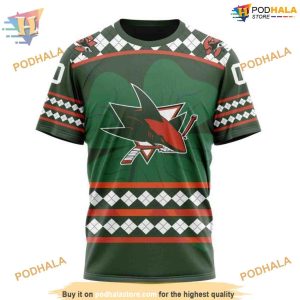 Custom NHL San Jose Sharks Hoodie 3D Unisex Hockey Celebrate St Patrick's Day Shirt 3