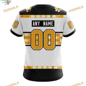 Custom Name And Number Autism Awareness NHL Pittsburgh Penguins Hoodie 3D 4