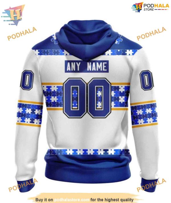 Custom Name And Number Autism Awareness NHL St. Louis Blues Hoodie 3D
