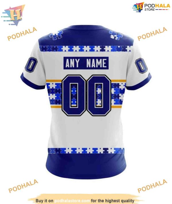 Custom Name And Number Autism Awareness NHL St. Louis Blues Hoodie 3D