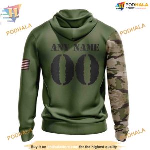 Custom Name And Number Camo Skull Design NHL New York Islanders Hoodie 3D 2