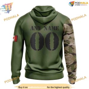 Custom Name And Number Camo Skull Design NHL Ottawa Senators Hoodie 3D 2